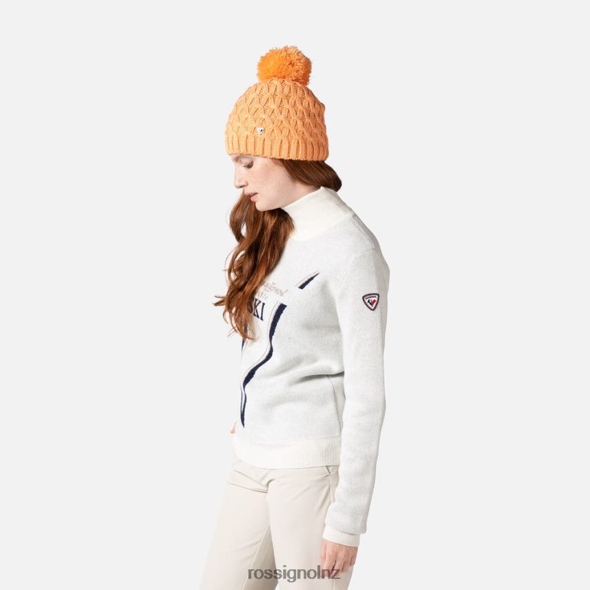 NZ Rossignol Women Victoire Turtleneck Knit Sweater White F222Z21119 Tops