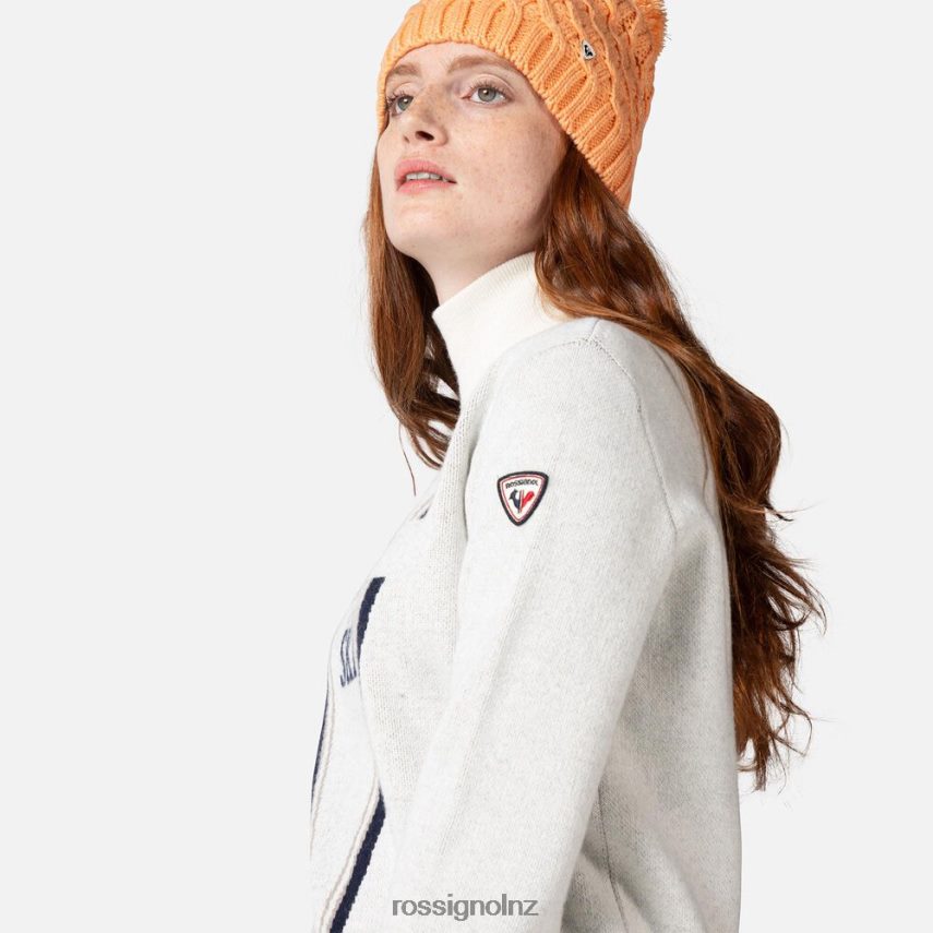 NZ Rossignol Women Victoire Turtleneck Knit Sweater White F222Z21119 Tops