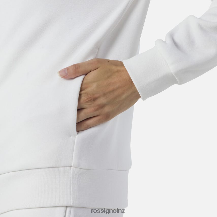 NZ Rossignol Women Full-Zip Hooded Logo Fleece Sweatshirt White F222Z2842 Tops