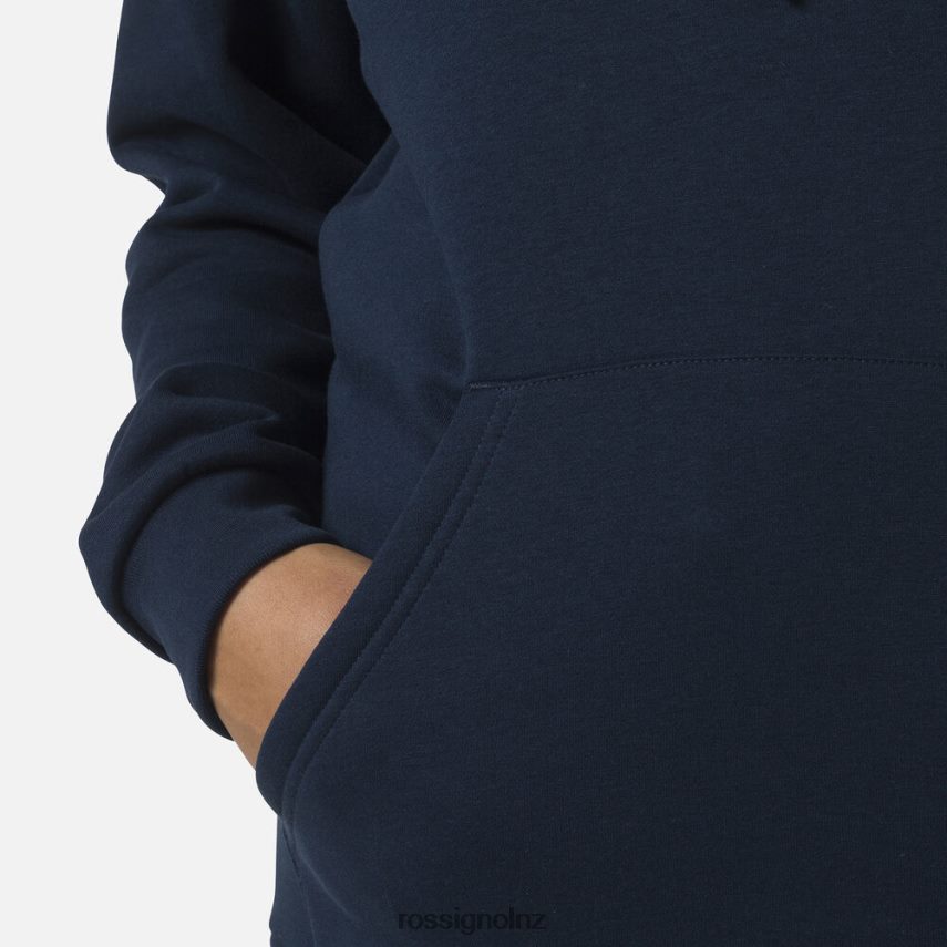 NZ Rossignol Women Hooded Logo Fleece Sweatshirt Darknavy F222Z2717 Tops