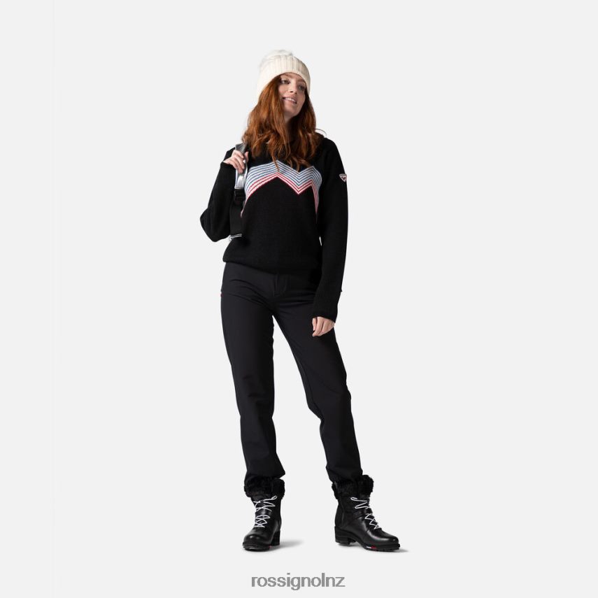 NZ Rossignol Women Mountain Round Neck Top Black F222Z2903 Tops