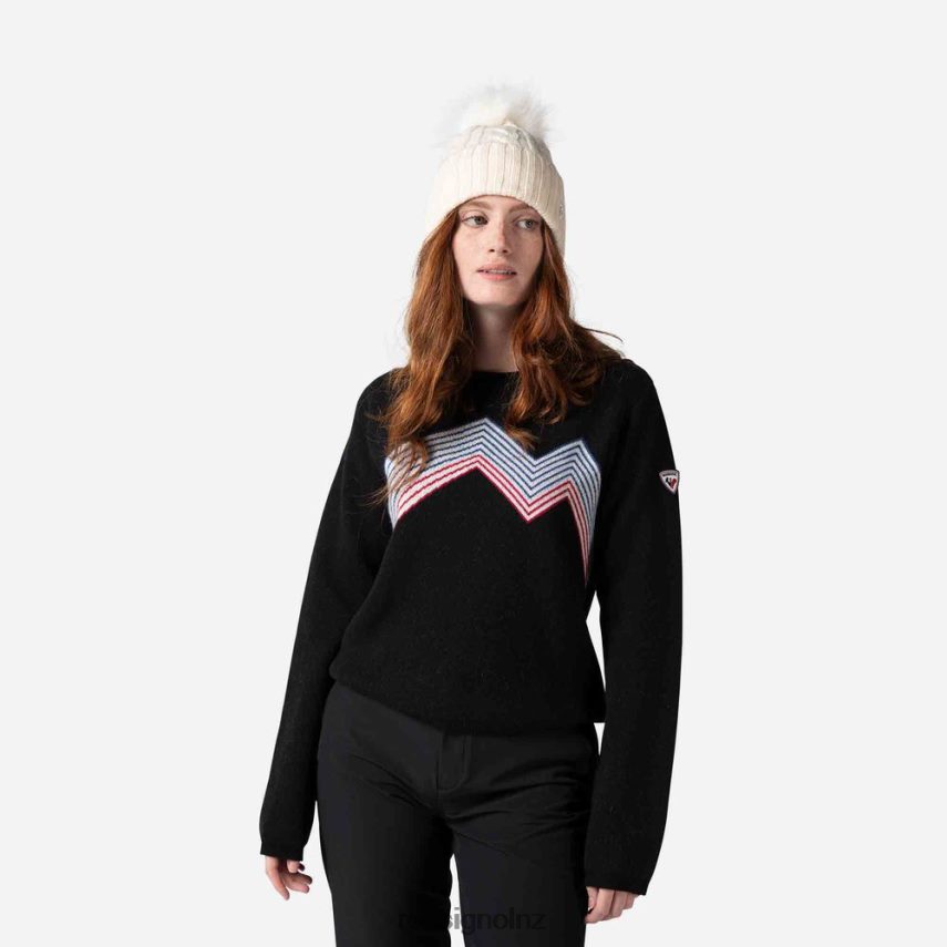 NZ Rossignol Women Mountain Round Neck Top Black F222Z2903 Tops