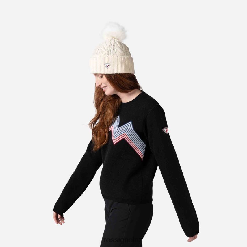 NZ Rossignol Women Mountain Round Neck Top Black F222Z2903 Tops